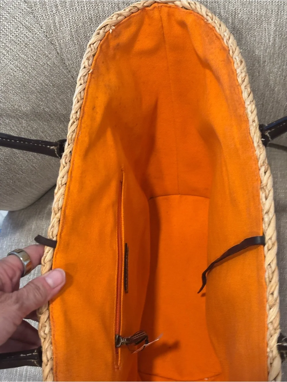 NWT J.Crew Lobster Preppy New England Chic Straw Tote Beach Bag Leather Straps - Picture 8 of 10